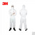3M4545白色带帽连体防尘防液体喷溅防护服 XL