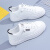 人本（RENBEN）真皮小白鞋女薄款透气网鞋2024新款夏季一脚蹬懒人鞋单网板鞋 f15-1白黑皮面款 40