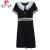 皮尔卡丹（pierre cardin）法式复古减龄拼色连衣裙夏装新款女神范气质感小香风修身裙子 红色 XL 100 - 110斤