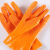 洁睿安橡胶劳保手套加厚胶皮颗粒防水防滑耐磨 橘色止滑手套5双
