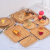 圣比莱日式竹质托盘创意披萨竹木茶盘长方形家用圆形水果盘水杯盘子 长方形20*13*2cm