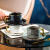 厨安宝咖啡杯子套装精致英式下午茶餐具陶瓷欧式复古日式杯碟高颜值 (白色)6杯6碟+勺+架子 0ml