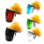 焊工焊帽烧焊电焊眼镜面罩焊工专用全脸头戴式防护防烤脸配安全帽 浅灰面屏+支架