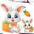 贤狐可爱卡通兔子汽车贴纸电动车身个性创意装饰保险杠划痕遮挡遮盖贴 背萝卜兔子套装