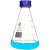 垒固 螺口三角烧瓶GL45蓝盖锥形瓶振荡摇瓶 螺旋盖三角瓶500ml250 垒固牌500ml（2个）红盖