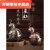 花安家中式创意个性葫芦烟灰缸带盖中式家用个性潮流防飞灰时尚办公室摆 红古铜大象(下