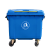 灵龙八方 户外大型垃圾桶 小区环卫工业酒店商用带轮带盖 660L垃圾转运桶 蓝色 镀锌耳