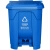 动真格（DONGZHENGE）新国标脚踏分类垃圾桶塑料商用大号四色带盖厨房可回收脚踩垃圾箱 100L脚踏红色 (有害垃圾)