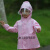 儿童雨衣背带雨裤连体安吉游戏服两用款防水全身男女童幼儿园套装 901粉色单上衣 XL
