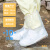 一次性雨鞋鞋套下雨天防水防滑透明塑料加厚耐磨脚套防雨高筒长筒 10只[透明短筒]儿童款*防水防 均码
