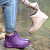 雨花泽 水鞋女雨靴短筒厨房防水防滑时尚款女式夏季软底室外雨鞋耐磨胶鞋子 紫色36码