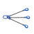 品尔优/PPU 三腿100级链条成套索具（羊角安全钩）UCG3-10 0~45° 载荷8.4t 蓝色 UCG3-10-7.5m 30 