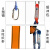 五点式高空作业安全带缓冲铝合金双钩安全绳户外保险带防坠落国标 五点式单大钩 -缓冲