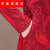 罗集（LUOJI）中年妇女穿的连衣裙秋冬款加绒加厚秋装洋气结婚礼服改良旗袍 红色【不加绒】 2XL