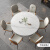 希尔顿家居极简意式岩板餐桌现代简约家用小户型圆桌北欧可伸缩餐桌椅CFXJ 1.3M雪花白岩板旋转餐桌