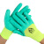 透气王胶手套 耐磨劳保防护手套13针乳胶挂胶浸胶手套 黑绿发泡手套