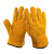 定制氩弧焊专用手套 手套电焊手套软皮耐高温防烫耐磨专用薄短款 黄色皮(6副) L
