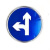 交通标志牌道路指示牌铝板路牌限高限速警示三角圆反光标识牌定制 60圆牌直行左转（平板）