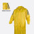 代尔塔407007连体雨衣 PVC涂层带反光条防水防雨透气长款风衣式户外工作服 黄色 XXL