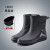 上海男士雨鞋中筒工作劳保防水鞋胶鞋加厚防滑雨靴加绒防雨耐磨 658黑红无棉标准码 39
