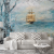 蓝鱼（LANYU）现代简约帆船壁纸客厅沙发电视背景墙布3D墙纸壁画 透气整张-无纺布