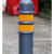 康迪普 橡胶警示柱PU弹力柱道路分道口路桩防撞反光柱隔离桩1米高灰色警示柱125直径（预理）黄膜											