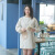 茶光（CHAGUANG）新款韩版时尚罩衣厨房女士长袖围裙田园厨房长袖百花齐放 粗款条绒墨绿 双层长袖罩衣