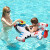 盟石儿童游泳圈安全坐艇水上玩具1-3-6岁宝宝游泳池充气腋下救生趴圈 20cm飞机坐艇（带方向盘）