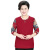 卞风（Bianfeng）春秋新款200斤加肥加大码胖妈妈印花长袖T恤中老年女装上衣打底衫 红色套装 XL(标准码建议90-110斤)