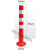 嘉博森75CM塑料警示柱PU弹力柱道路防撞柱反光示警桩路障柱隔离桩道口柱 PU75CM红白(国标)+螺丝