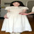梵诗哲品牌小众设计感情侣装夏季2023韩版短袖T恤女连衣裙法式一裙一衣i 女连衣裙白色 s