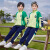 法比兔（FANBEETO）幼儿园园服春秋装小学生班服校服套装运动会开幕式服装儿童三件套 绿色运动套 100cm