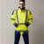 代尔塔 Deltaplus 404012 荧光服防水防雨时尚工作服户外公路工人冲锋衣PU涂层反光3级 裤子 XL
