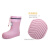 贝傅特 厚底雨鞋 舒适防水防滑轻便柔软耐磨中筒雨鞋 粉色（加绒款） 32/33 