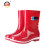 上海牌雨鞋女士中筒舒适PVC耐磨防滑防汛劳保工业防护耐腐蚀耐酸碱食品加工鞋SH559 红色 38
