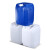 带内盖塑料小方桶密封扁桶耐酸碱化工桶加厚实验室废液桶专用收集 5L白色-(加厚耐酸碱)