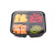 Homeglen 一次性水果盒子塑料分格鲜果切沙拉拼盘圆形透明果捞打包装盒有盖 750克4分格黑 100套