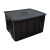 千石促销周转箱黑色塑料静电胶框箱物料盒托盘带盖分格隔板刀卡 4号410*305*155箱