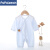 柠檬爬爬（PAPA LEMON）哈衣新生婴儿衣服夏季薄款宝宝和尚服冰丝爬爬服空调服 蓝色（含口水巾） 52cm