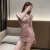 skgoldy新款旗袍改良版复古年轻款性感紧身包臀连衣裙13 粉红色 L