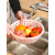 洗菜篮塑料圆形家用厨房大号蔬菜沥水篮三件套镂空水果盆配 [加大号]粉色(1个装)