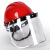 电焊面罩安全帽支架防护pvc面屏打磨防冲击透明罩高清防风防飞溅 安全帽(随机款式)+支架+茶色面屏