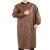 海斯迪克 防水围裙 皮质防油长袖皮罩衣男士 棕色（1件） 
