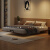 顾庭无床头悬浮床1.8米双人床主卧大床无靠背床实木床现代简约家具 床+卷包床垫（含灯） 2.0m*2.2m