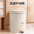 茶花（CHAHUA）6L垃圾桶塑料圆型脚踏翻盖清洁桶家用茶水桶有内桶纸篓1502 02