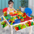 糖米（Temi）儿童玩具积木桌子 抖音同款大颗粒多功能幼儿园学习桌椅男女孩3-6岁 2椅4桶+180大80大滑道
