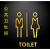 商场卫生间标志牌酒店WC标识公司男女洗手间logo提示牌厕所标志牌 金色双人一套 27x16cm