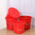 臻安心 红色手提塑料桶收纳清洁圆形水桶学生桶学校工地 21L（图标可定制）