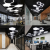 六边形造型吊灯led创意个性蜂巢组合办公室网咖健身房工业风灯具 空心-黑框-100cm