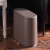 日式椭圆形按压式弹盖垃圾桶卫生间夹缝塑料桶分类收纳纸篓家用桶 咖啡色